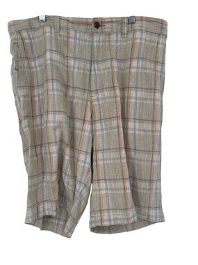 Tommy Bahama Mens Plaid Linen & Silk Blend Shorts Size 34 Checkered